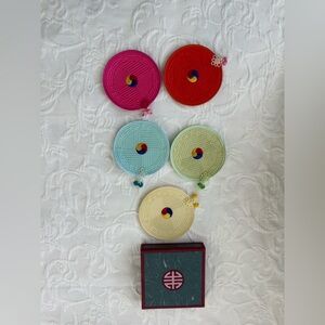 Korean Colorful Round Coasters Set.